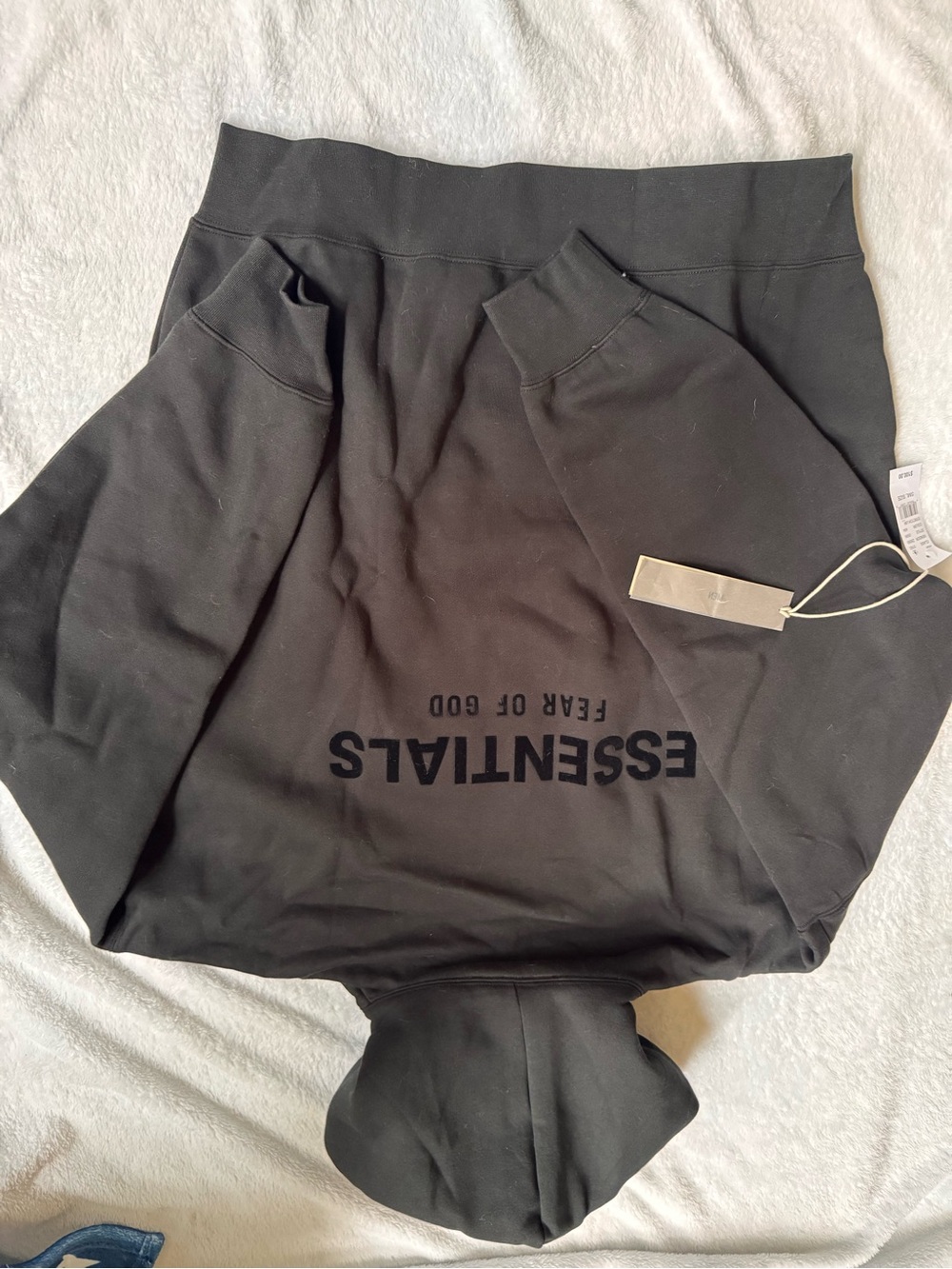 ESSENTIALS Men's Black Joggers with Branded Logo